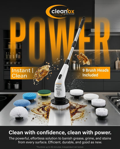 Cordless Electric Spin Scrubber – Waterproof Multi-Surface Cleaning Brush