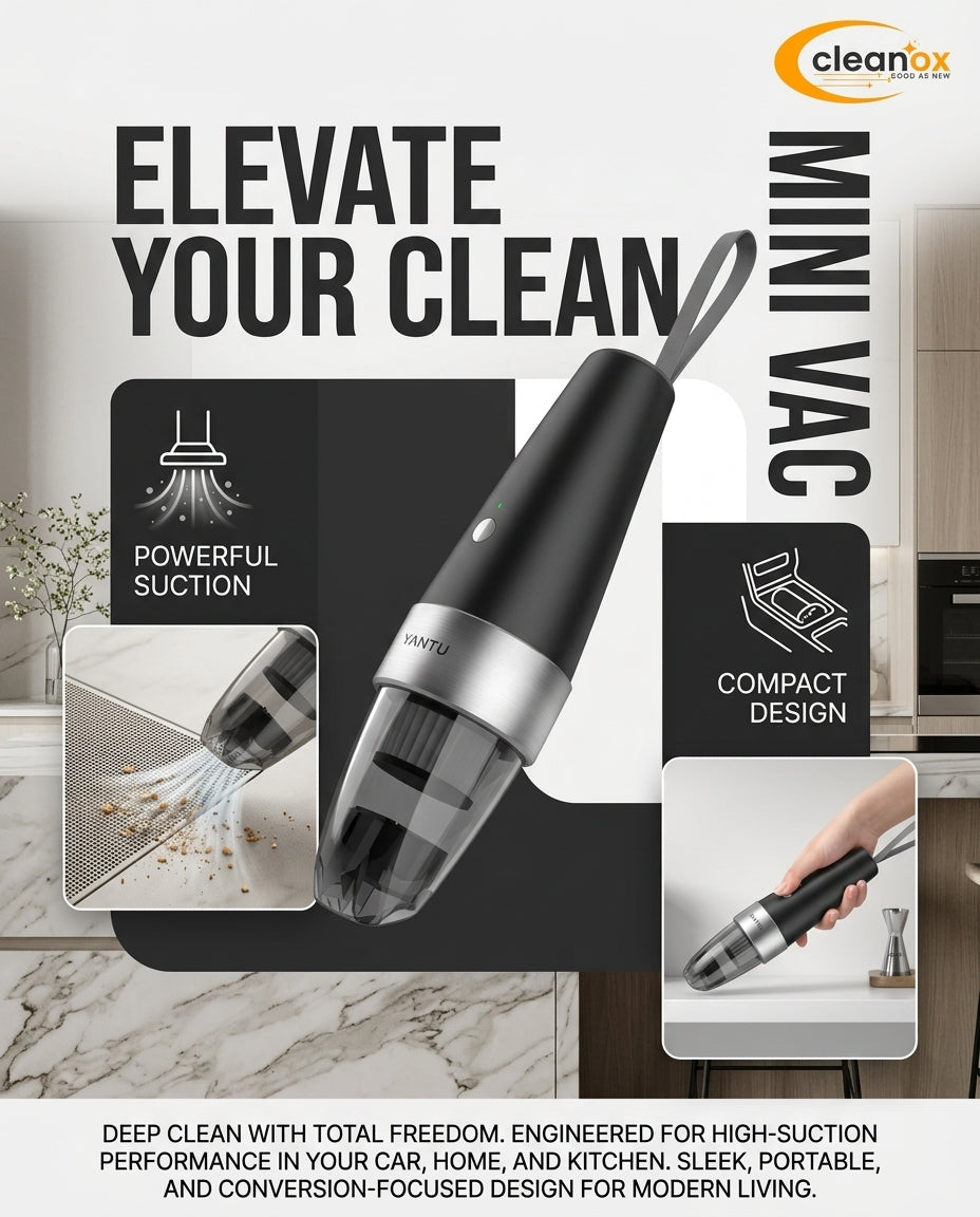 Cordless Mini Car Vacuum Cleaner – Portable Handheld Vacuum